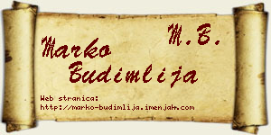 Marko Budimlija vizit kartica